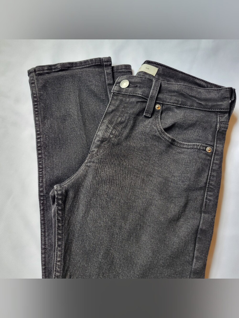Levi Strauss Signature Men's Slim Fit W29 X L28 Black Denim Jeans Stretch